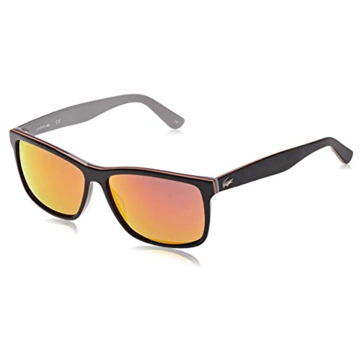 Lacoste Yellow Rectangular Unisex Sunglasses L705S 003 - Frame: Black, Lens: Yellow