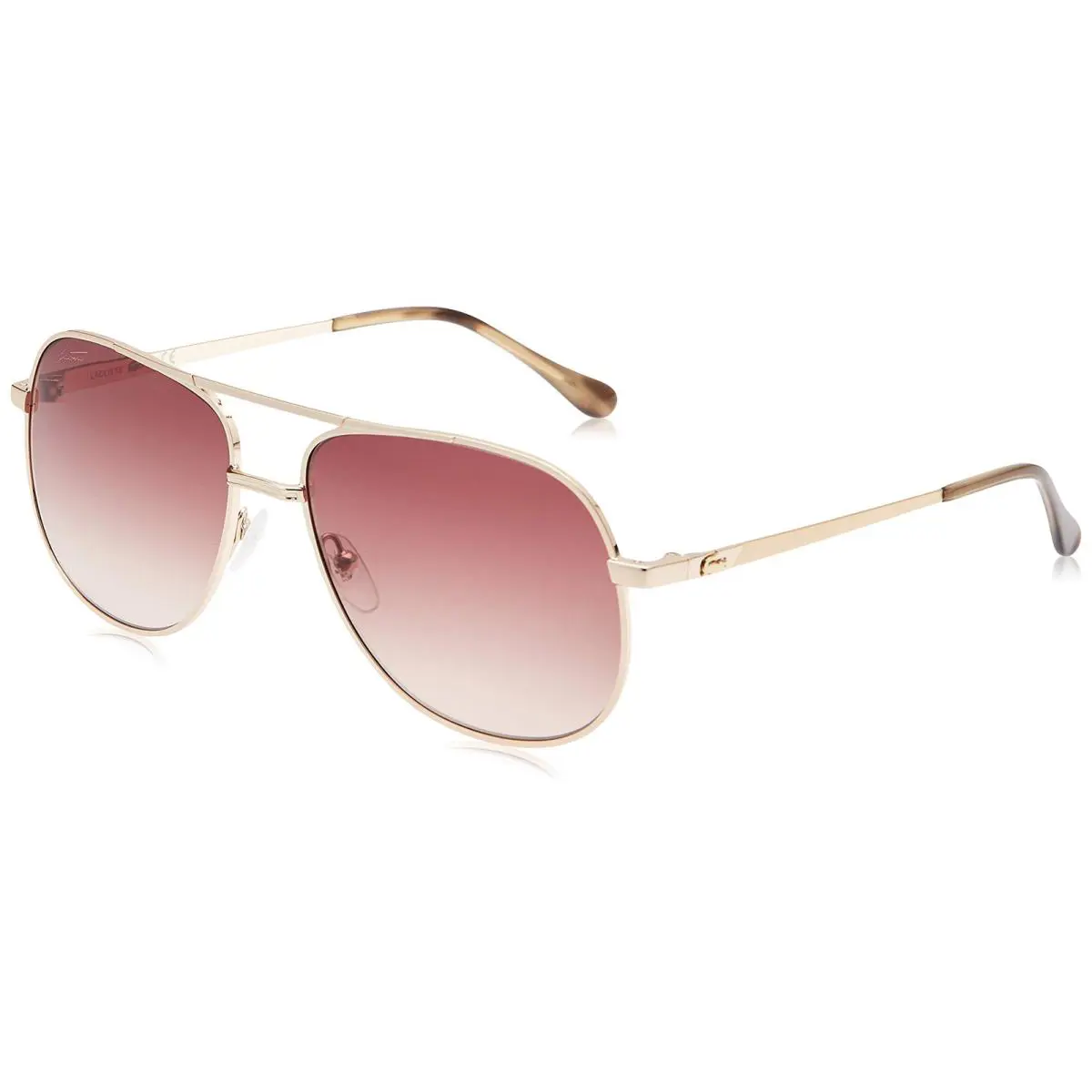 Lacoste L222S 757 Golden Beauty Aviator Sunglasses with Brown Gradient Lense