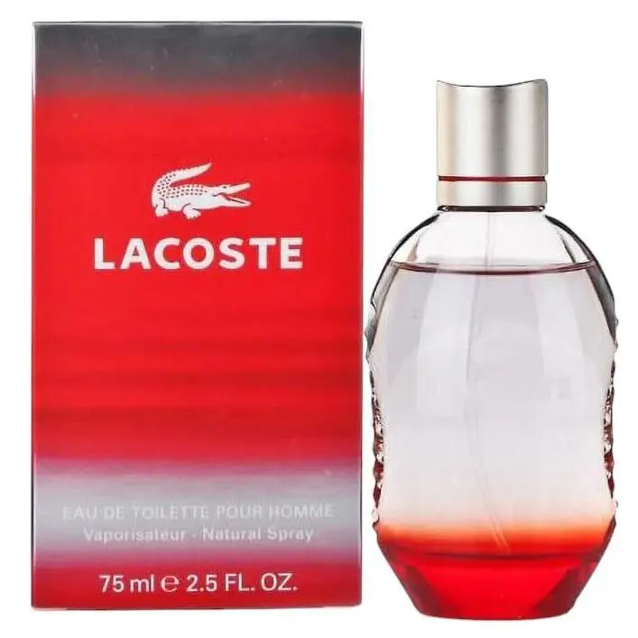 Lacoste Red Eau De Toilette Pour Homme Natural Spray 2.5 Oz / 75mL Rare