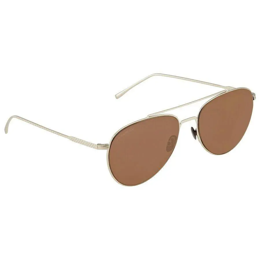 Lacoste Aviator Sunglasses - L195S 028 - Matte Palladium/brown 56-17-140