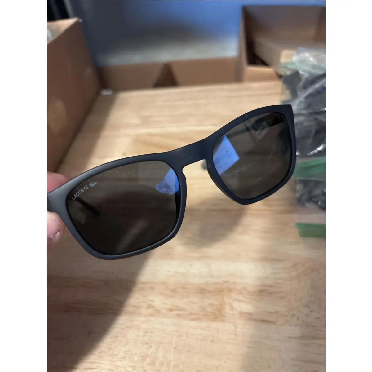 Mens Lacoste L604SND 002 Matte Black Green Sunglasses 54-18-145