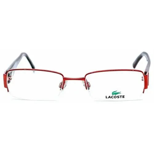 Lacoste LA12218 RE Red Semi Rimless Eyeglasses Womens RX 50-19-135