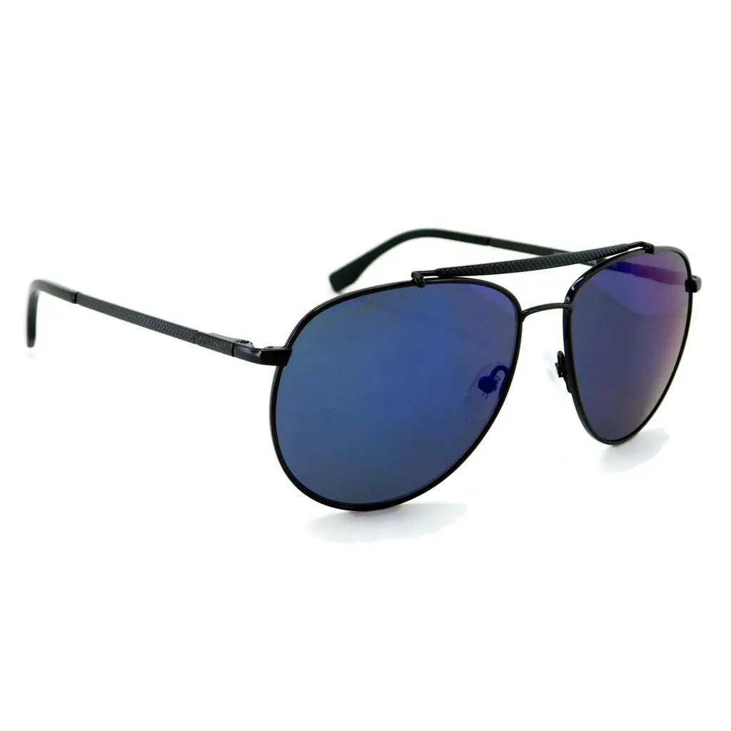 Lacoste Sunglasses L177S 001 - Matte Black / Blue Mirror Lens - Frame: Matte Black, Lens: Gray Blue Mirror