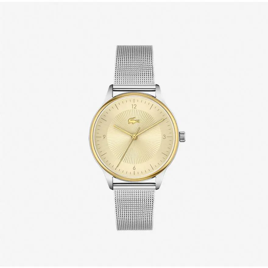 Lacoste 2001186 Champagne Dial Silver Mesh Bracelet Womens Watch