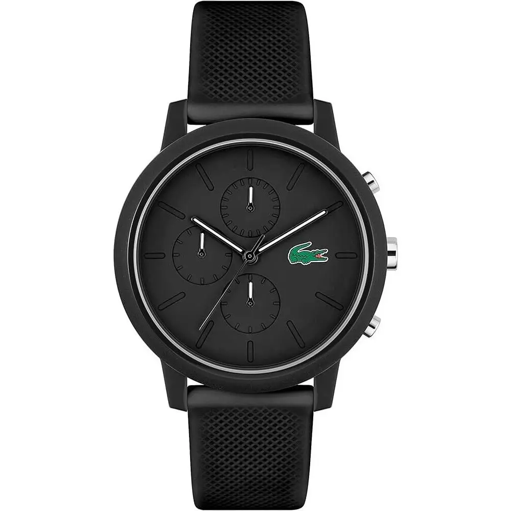 Lacoste 2011243 Men`s Watch Black Dial/band Chronograph Analog Display