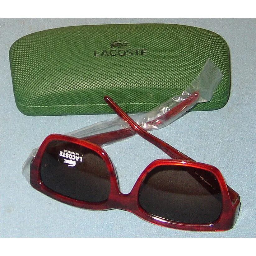 Lacoste Alligator L635S Womens Sunglasses Red Horn Brown