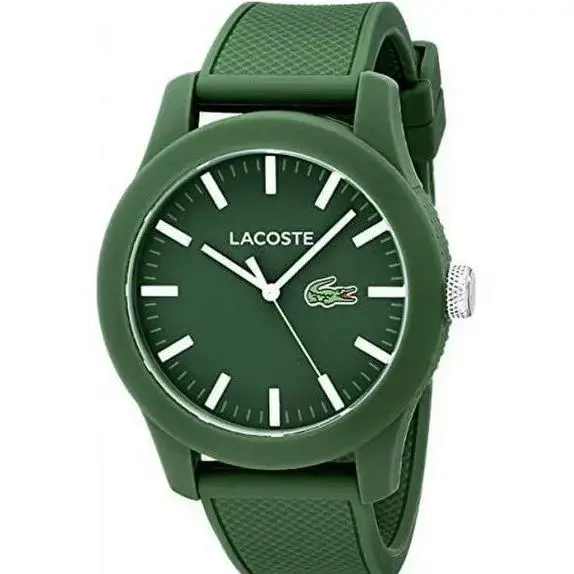 Lacoste 2010763 12.12 Green Dial Green Silicone Strap Mens Watch