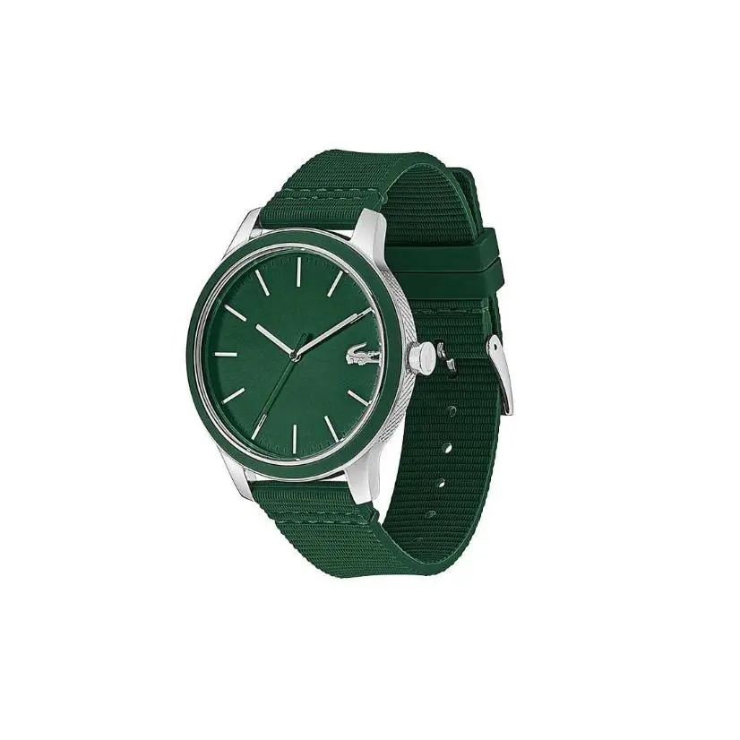 2011085 12.12 Green Dial Green Silicone Strap Men`s Watch by Lacoste