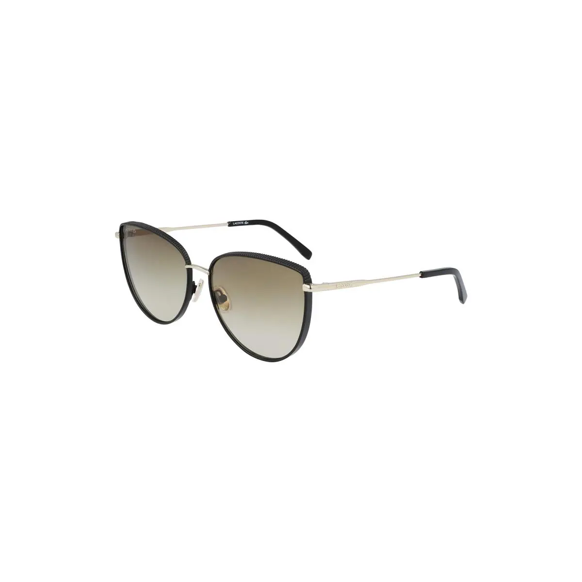 L230S 002 Matte Onyx Sunglasses with Brown Gradient Lenses by Lacoste