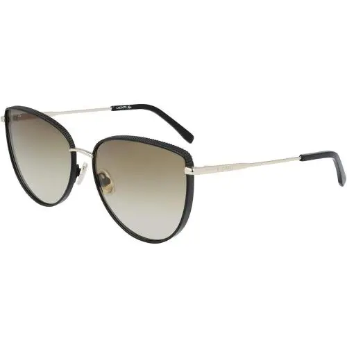L230S 002 Matte Onyx Gold Sunglasses with Brown Gradient Lenses by Lacoste
