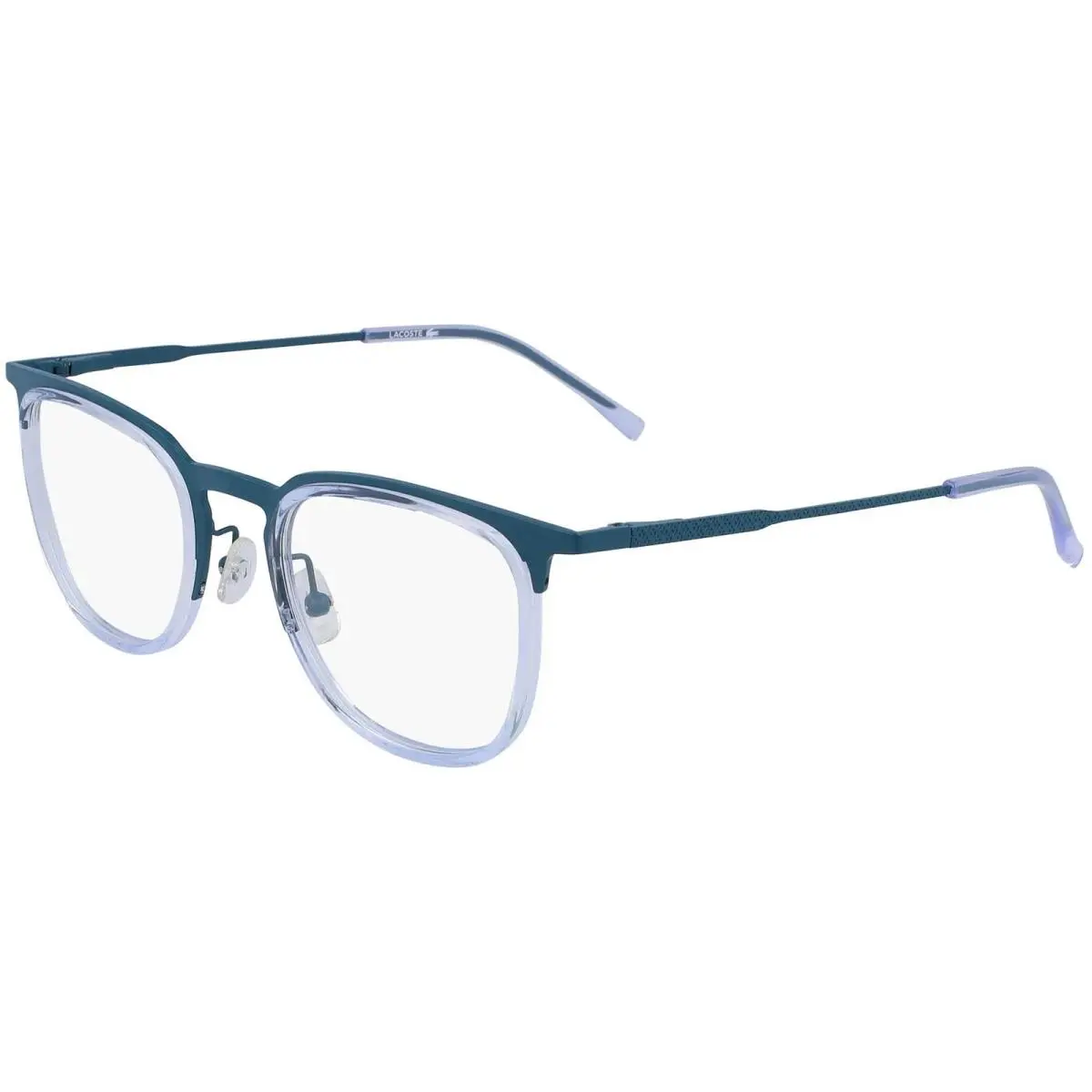L2264 466 Petrol Clear Eyeglasses 49/21/145 by Lacoste