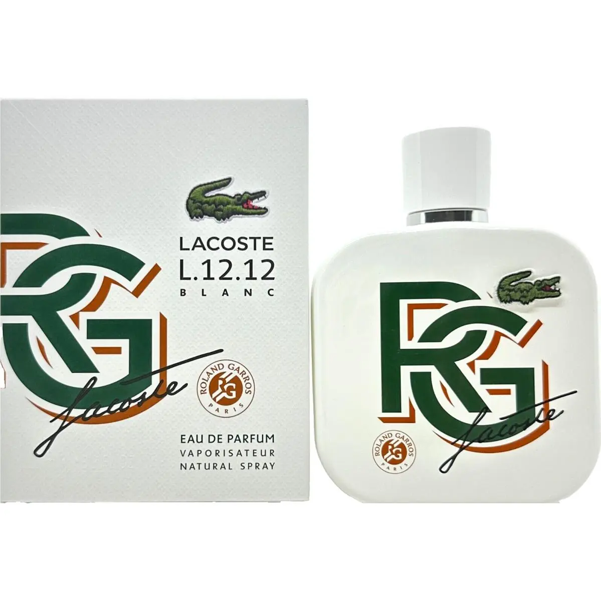 Blanc L.12.12 Roland Garros Eau DE Parfum Spray For Men 3.3 Oz / 100 ml by Lacoste