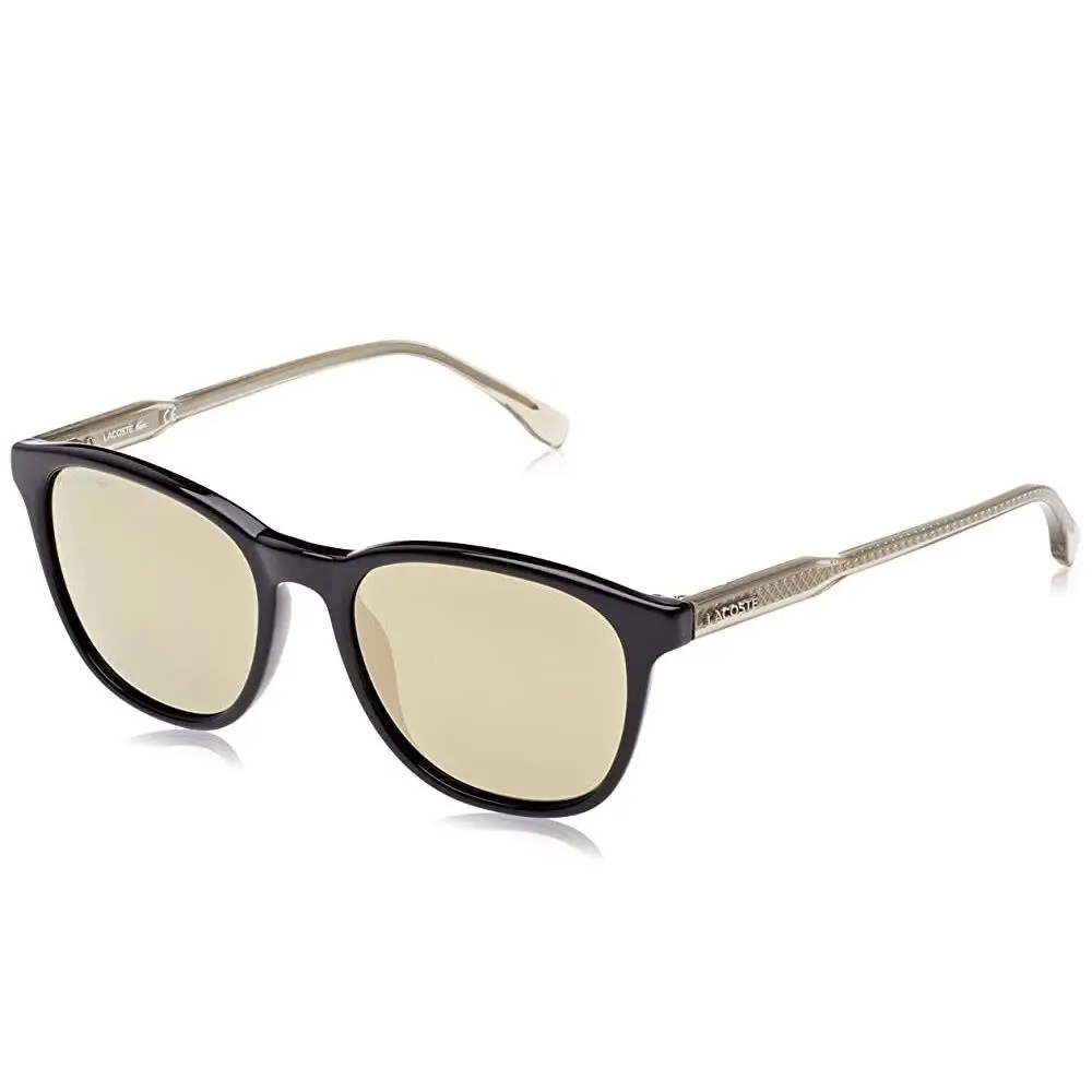 Lacoste L864s 001 53mm Shiny Black Golden Brown Lens Women Sunglasses
