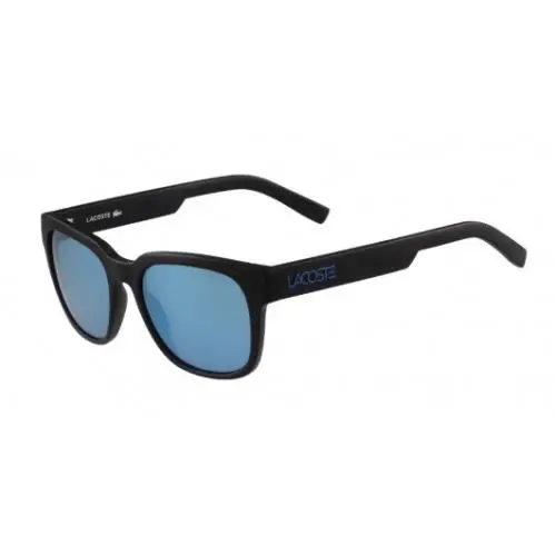 Lacoste L830 001 Matte Black Blue Grey Lenses Unisex Square Sunglasses 53mm