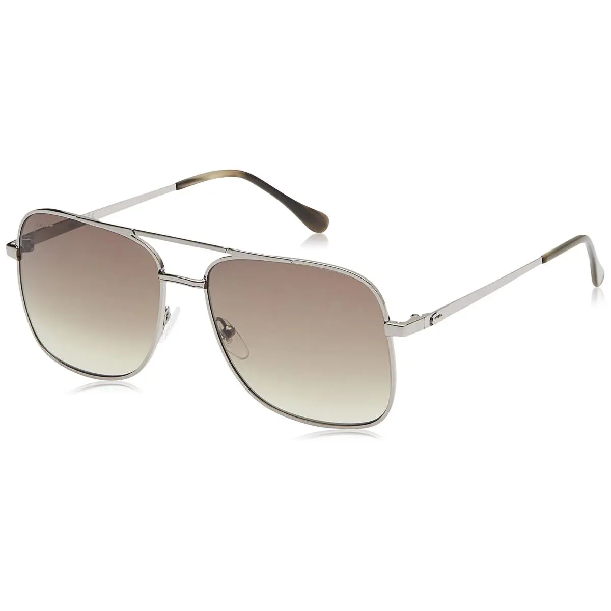 Lacoste L223S 035 Grey Aviator Sunglasses with Khaki Lenses
