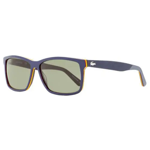 Lacoste Grey Square Unisex Sunglasses L705S 421 - Frame: Dark Blue, Lens: Grey