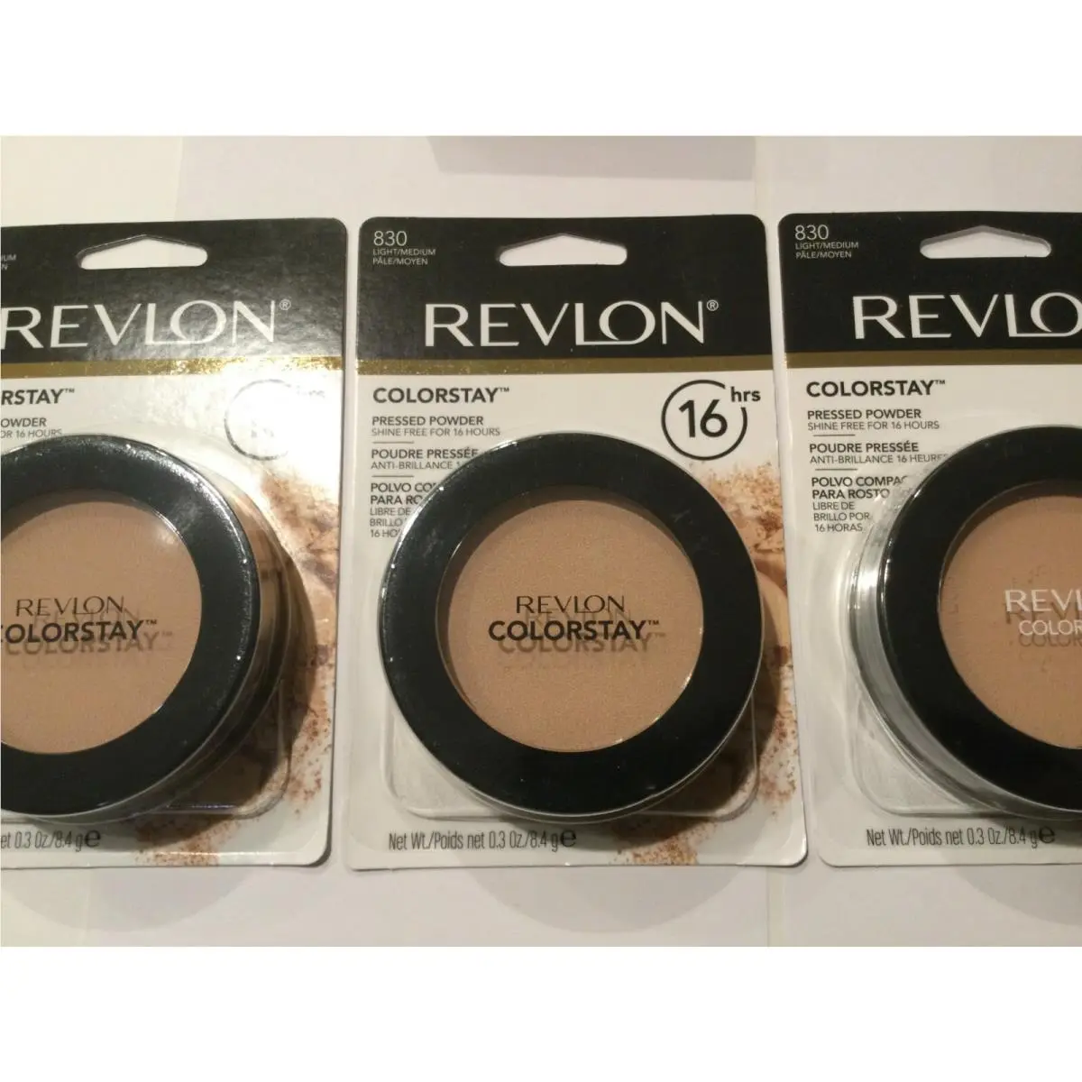 Lot OF 3 -  Colorstay Pressed Powder - You - and Sealed Light/Medium #830 by Revlon