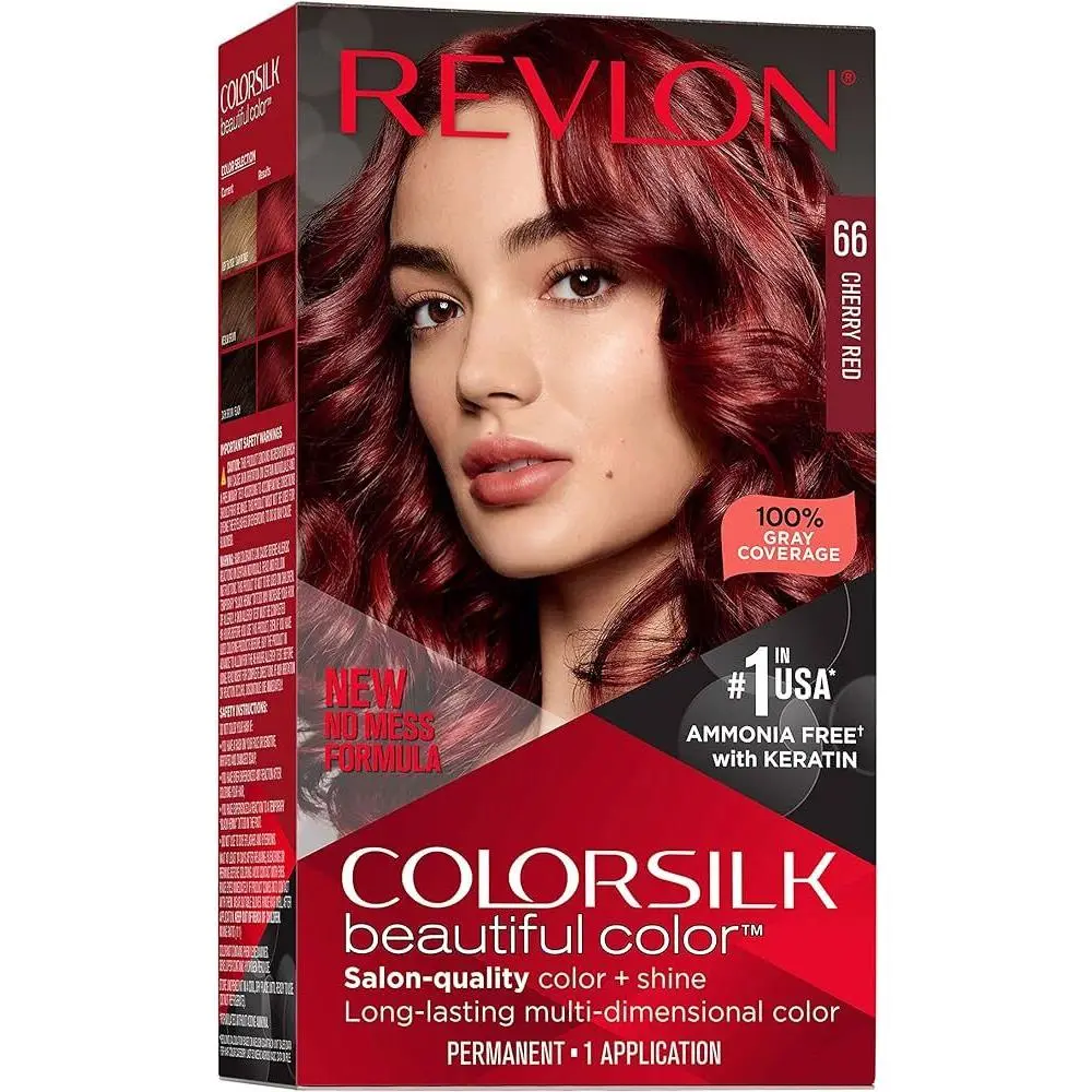 Colorsilk Permanent Hair Color Long-lasting Ammonia Free Pack of 12 66 CHERRY RED by Revlon