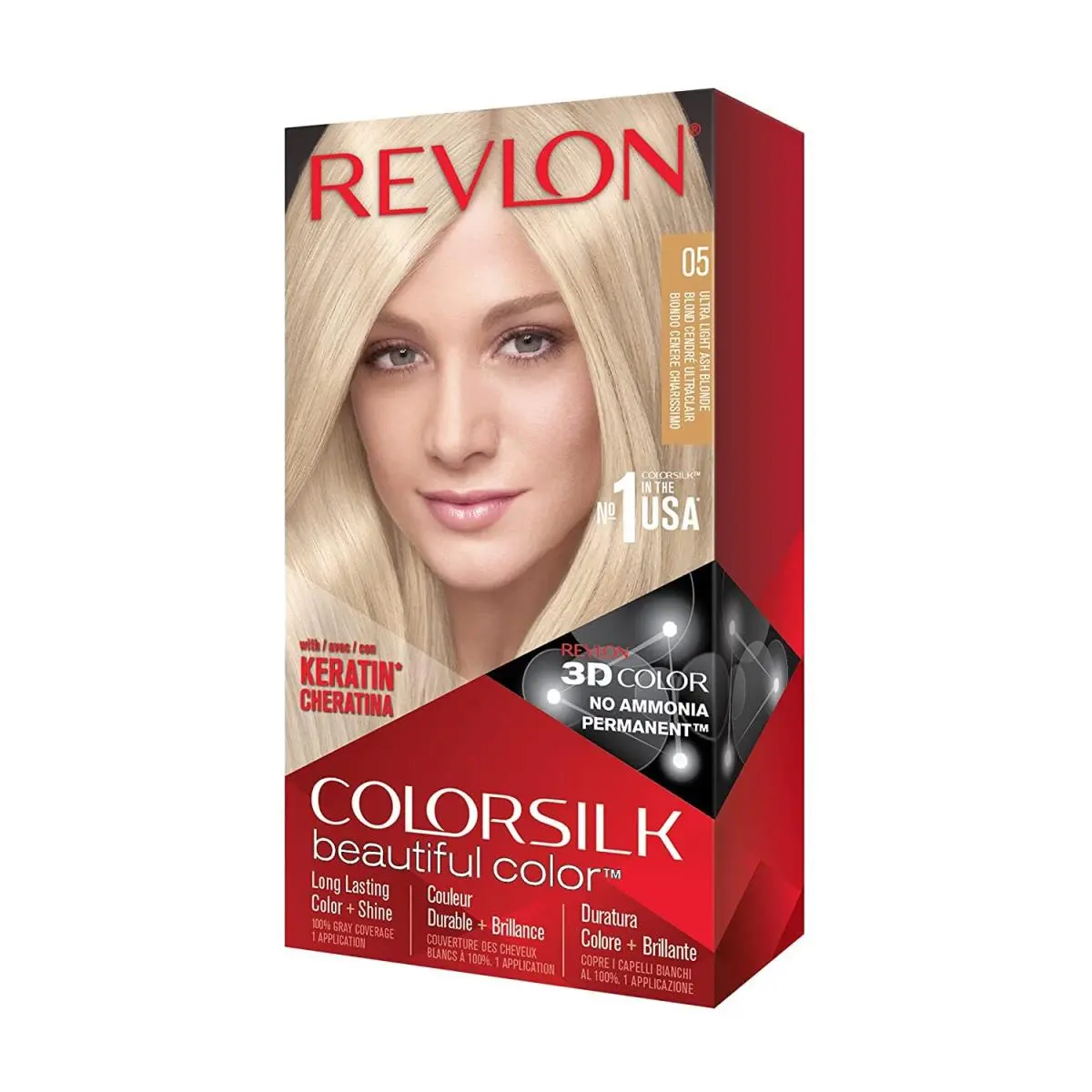Colorsilk Permanent Hair Color Long-lasting Ammonia Free Pack of 12 05 ULTRA LIGHT ASH BLONDE by Revlon