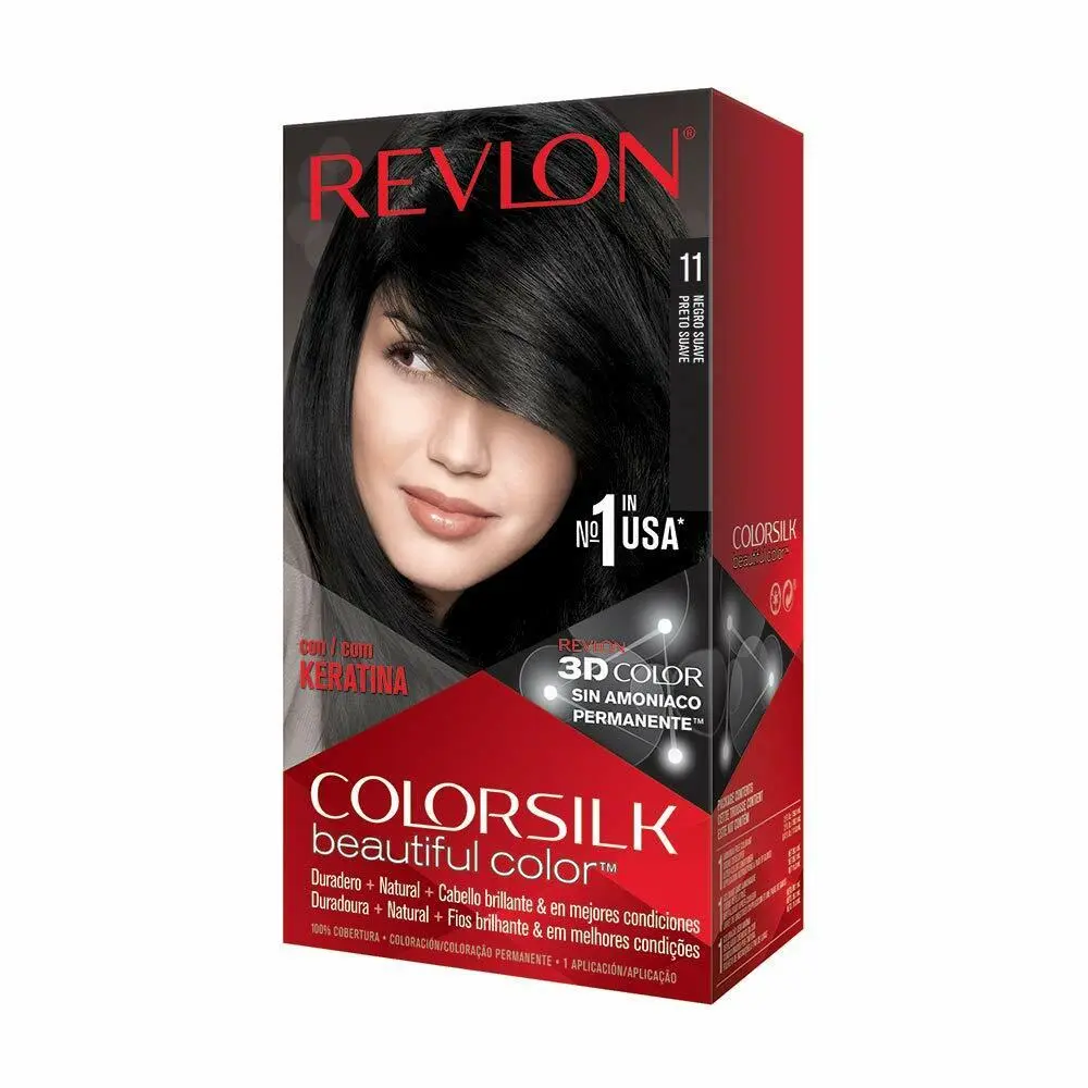 Colorsilk Permanent Hair Color Long-lasting Ammonia Free Pack of 12 11 SOFT BLACK by Revlon