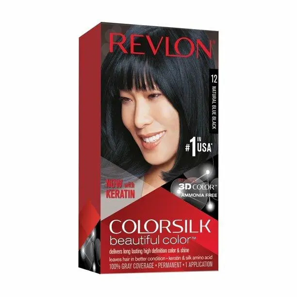 Colorsilk Permanent Hair Color Long-lasting Ammonia Free Pack of 12 12 BLUE BLACK by Revlon