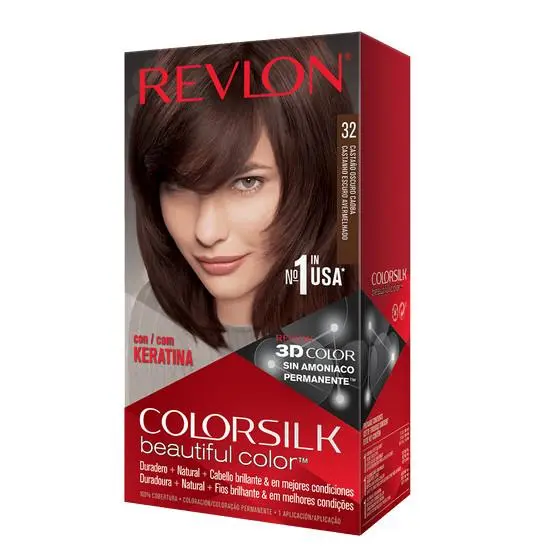 Colorsilk Permanent Hair Color Long-lasting Ammonia Free Pack of 12 32 MAHOGANY BROWN by Revlon