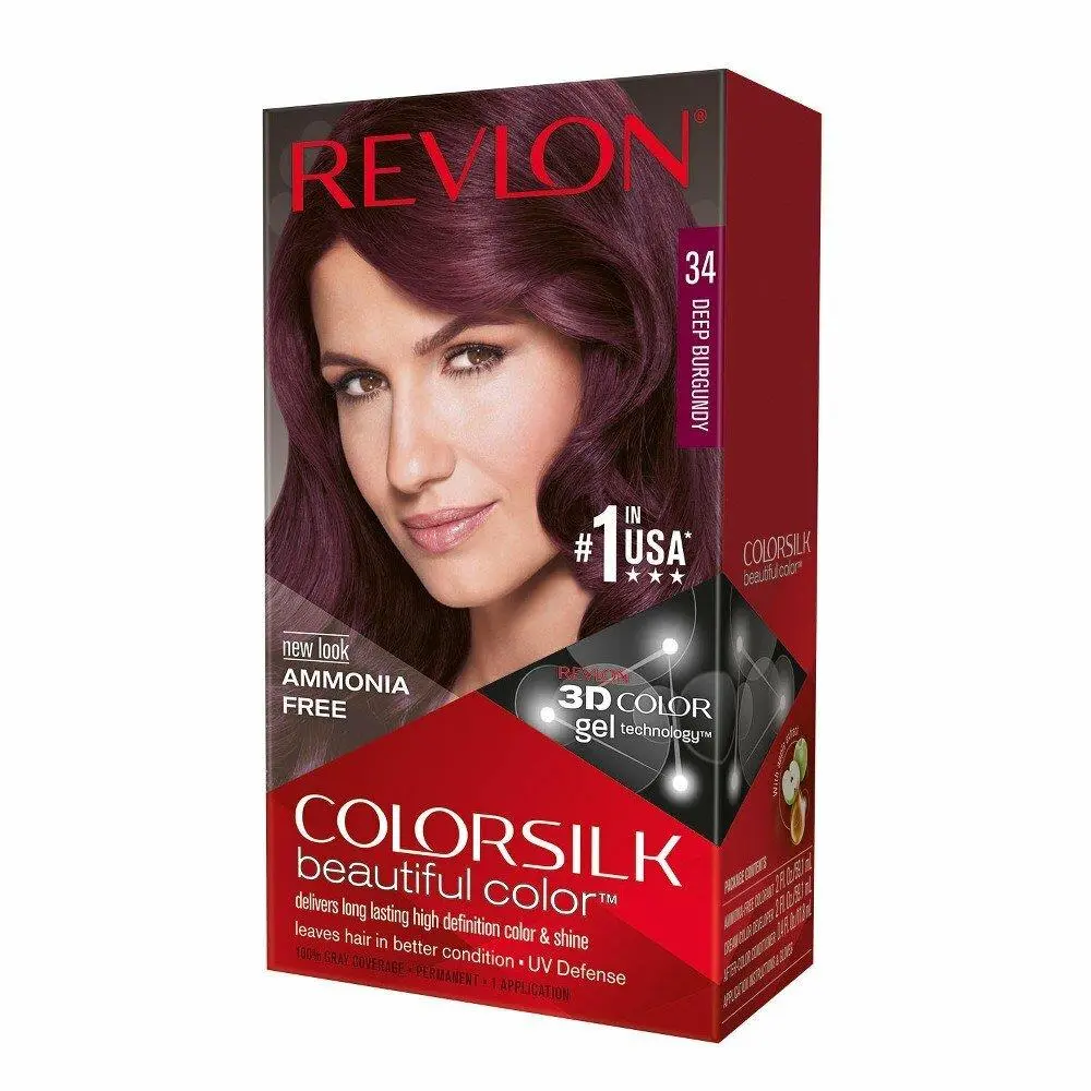 Colorsilk Permanent Hair Color Long-lasting Ammonia Free Pack of 12 34 DARK BURGUNDY by Revlon