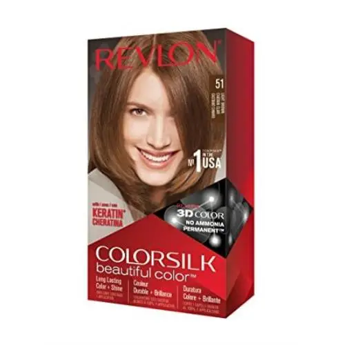 Colorsilk Permanent Hair Color Long-lasting Ammonia Free Pack of 12 51 LIGHT BROWN by Revlon