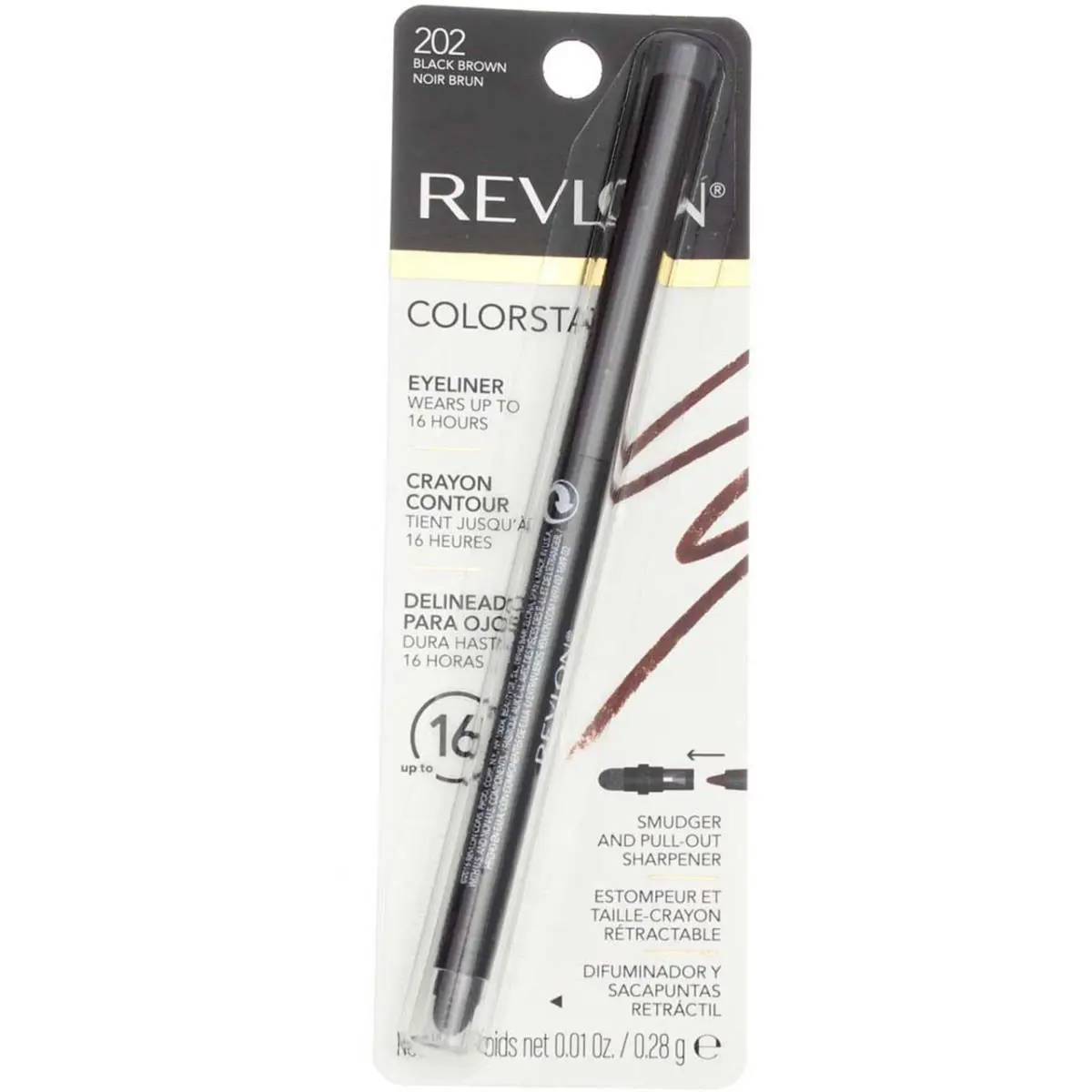 4 Pack Revlon Colorstay Waterproof Eyeliner Black Brown 202 0.01 oz - Black, Brown