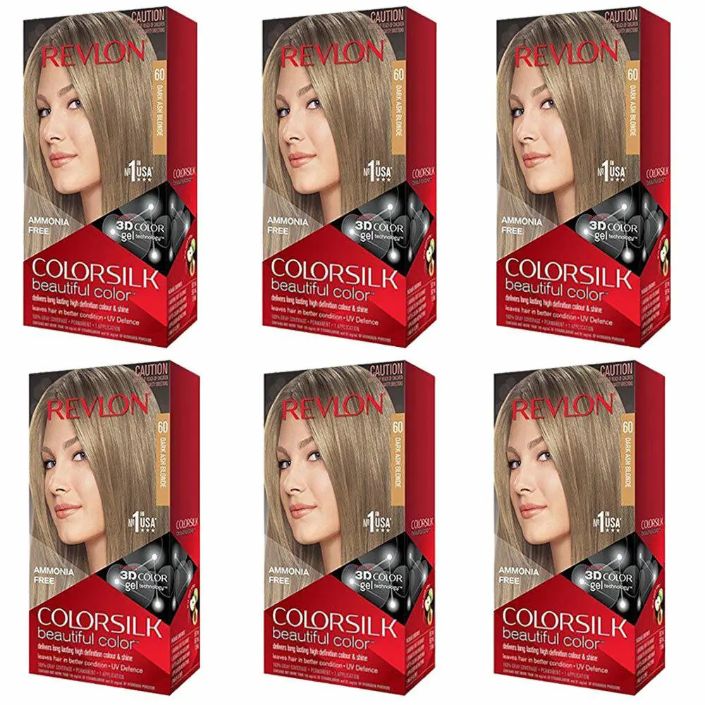 Pack of 6 Revlon Colorsilk Permanent Color Dark Ash Blonde 60