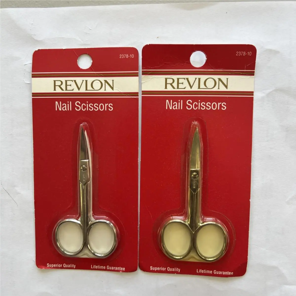2  Curved Nail Scissors Vintage 90s Made IN Brazil or Italy 2378-10 by Revlon