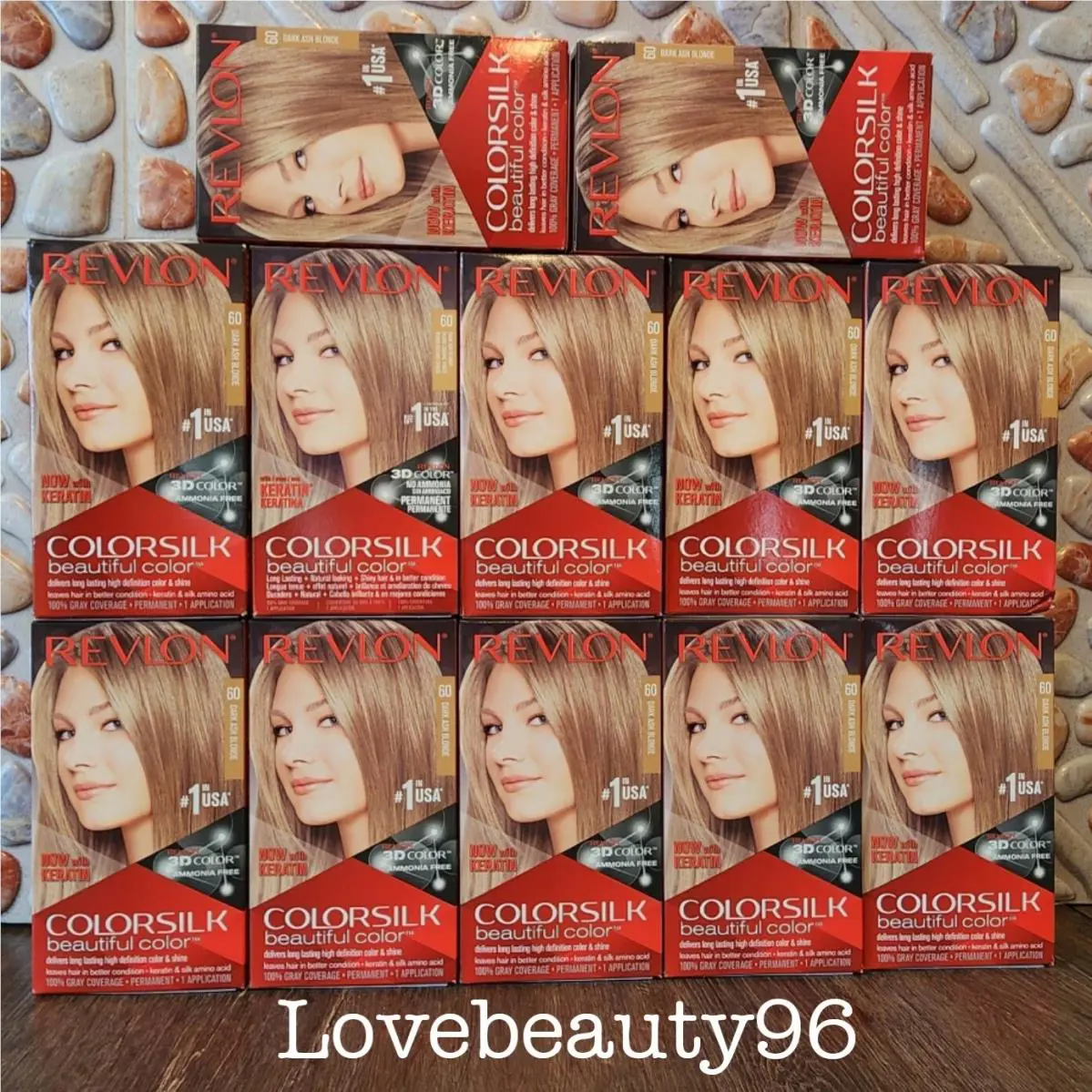 12PK Revlon Colorsilk 3D Beautiful Color 60 Dark Ash Blonde Permanent NO Ammonia
