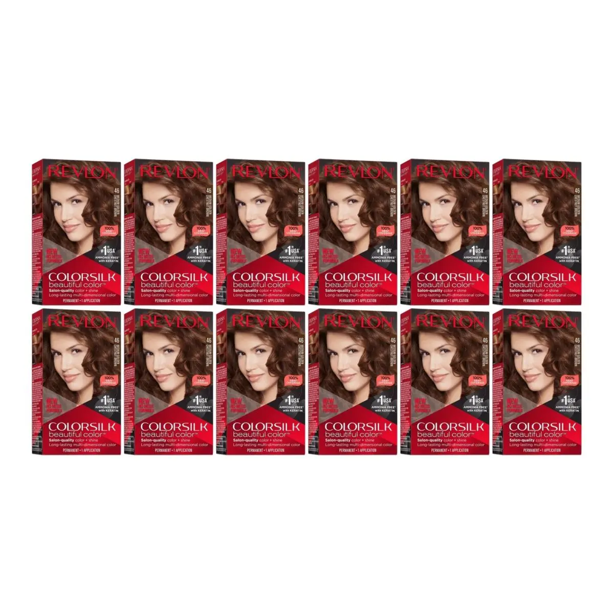 Hair Color - 46 Medium Golden Chestnut Brown Pack of 12 by Revlon