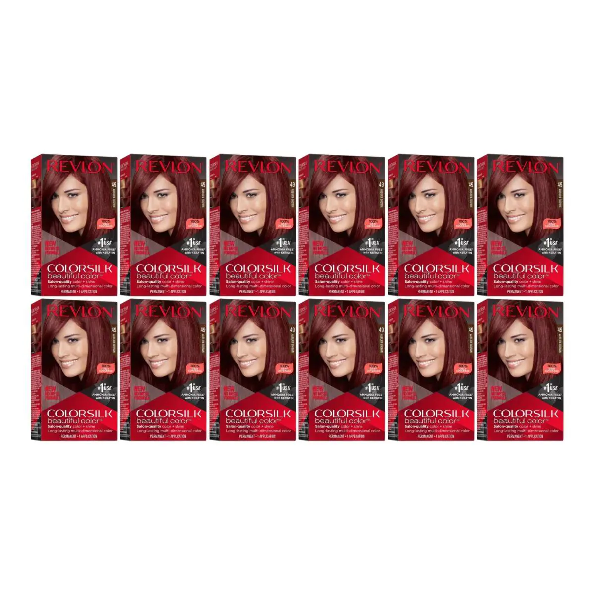 Revlon Colorsilk Beautiful Hair Color - 49 Auburn Brown Pack of 12