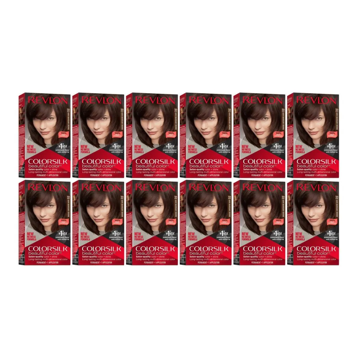 Colorsilk Hair Color - 32 Dark Mahogany Brown Pack of 12 by Revlon