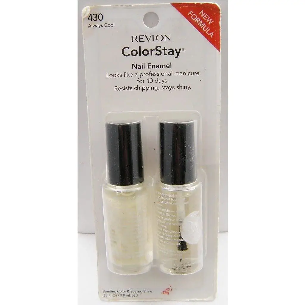 6 Revlon Colorstay Nail Enamel - Always Cool 430 Packaging is Little Yellowed