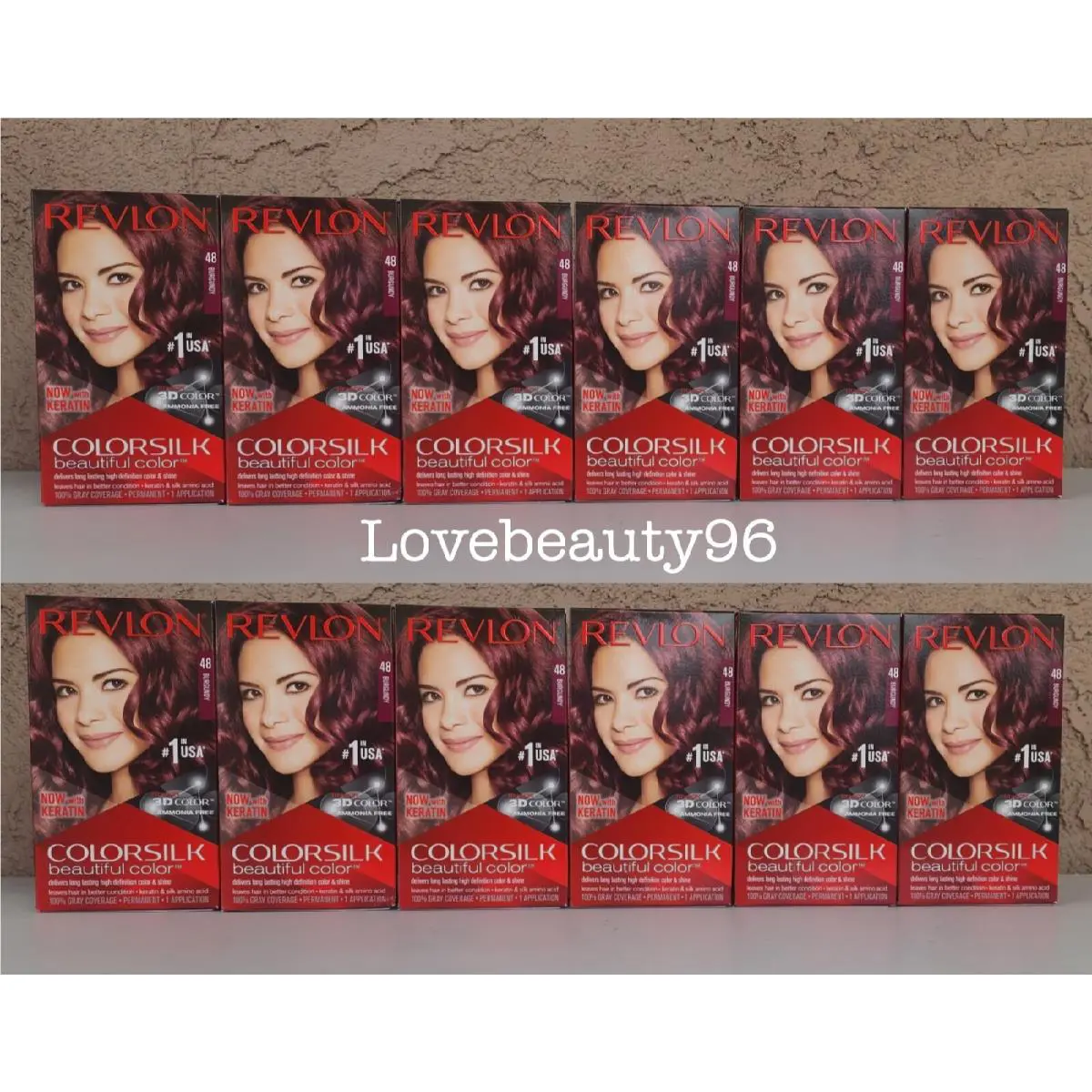 12 PK Revlon Colorsilk Beautiful Color 48 Burgundy Permanent NO Ammonia