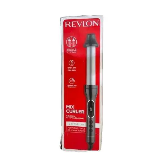 Revlon 2-in-1 Adjustable Curling Wand Curls/waves 1 Inch to 1.5 Inch