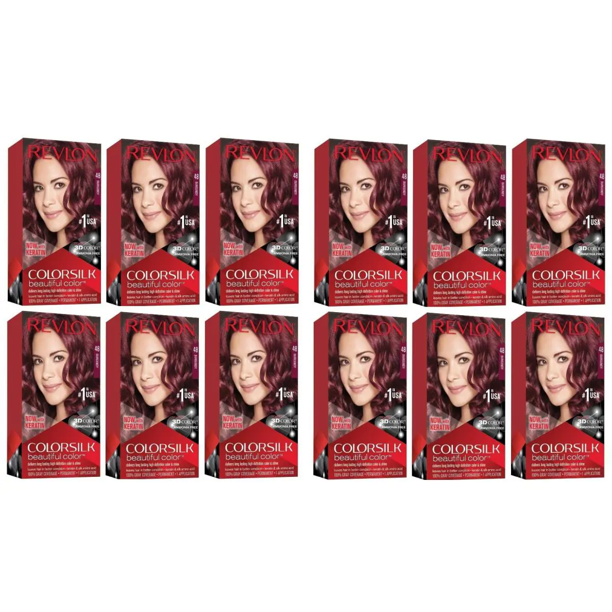 Revlon Color Silk with Bond Repair Complex 48 Burgundy Pack of 12