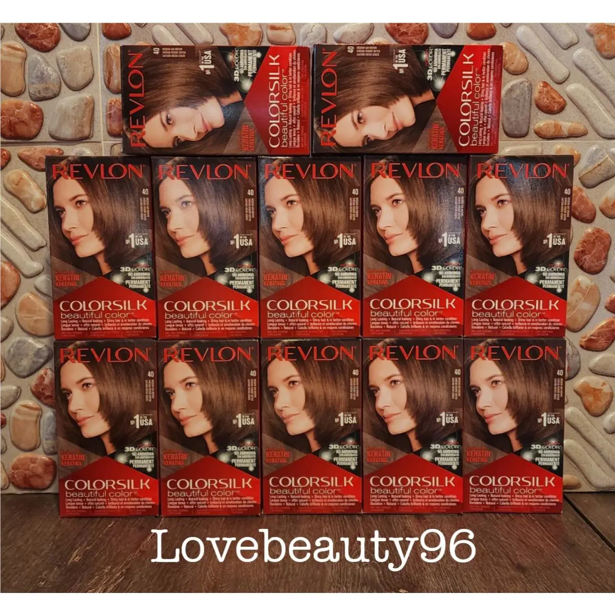 12 PK Revlon Colorsilk Beautiful Color 40 Medium Ash Brown Permanent NO Ammonia
