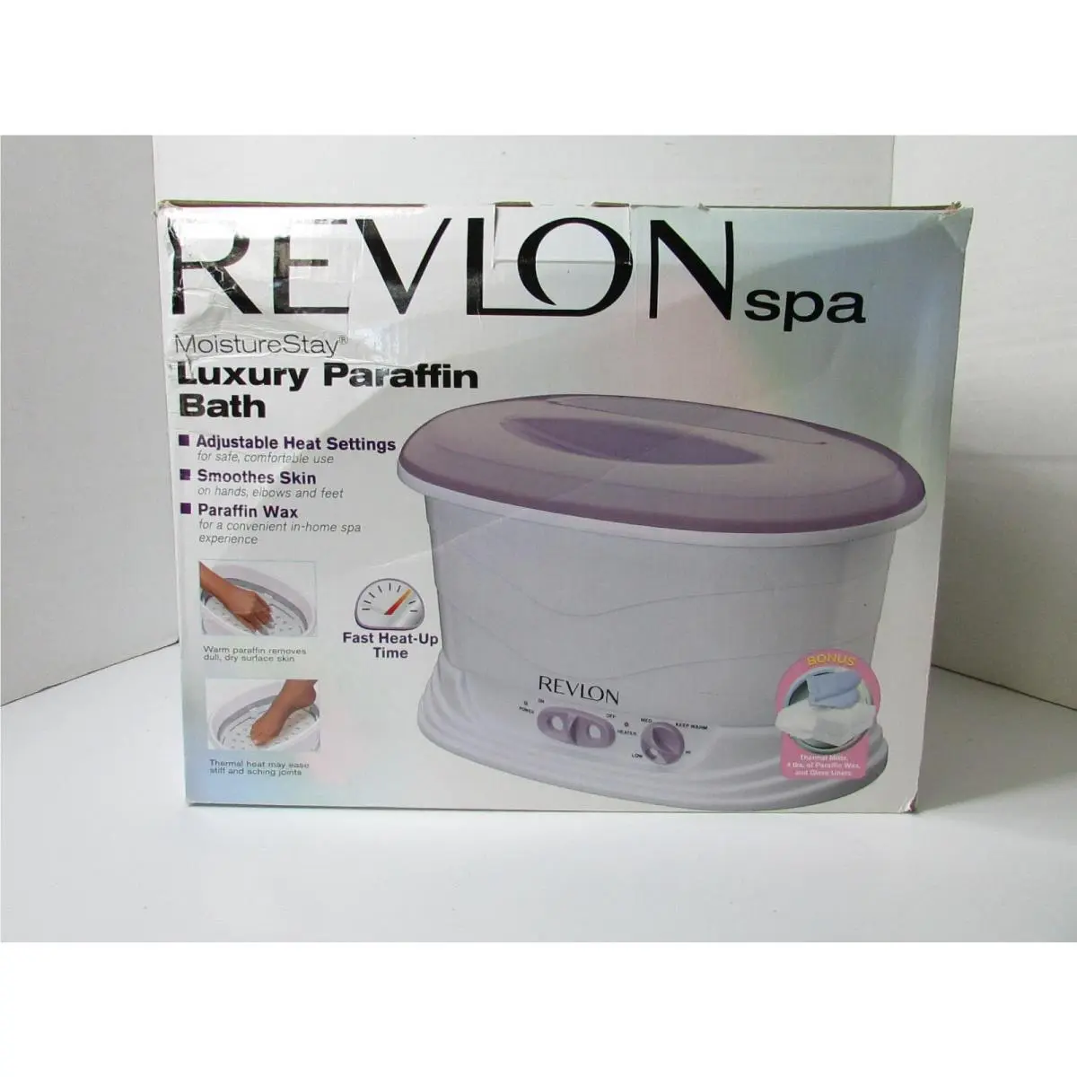 Revlon Spa Moisturestay Fast Heating Luxury Paraffin Bath Kit Bonus Mits+