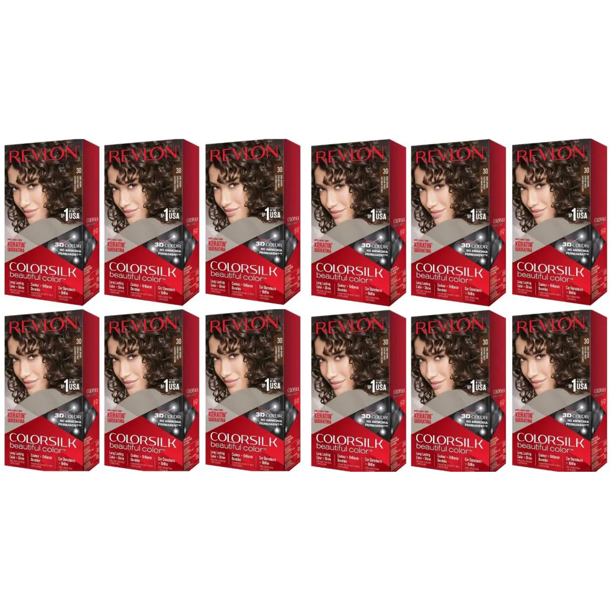 Revlon Color Silk with Bond Repair Complex 30 Dark Brown Pack of 12