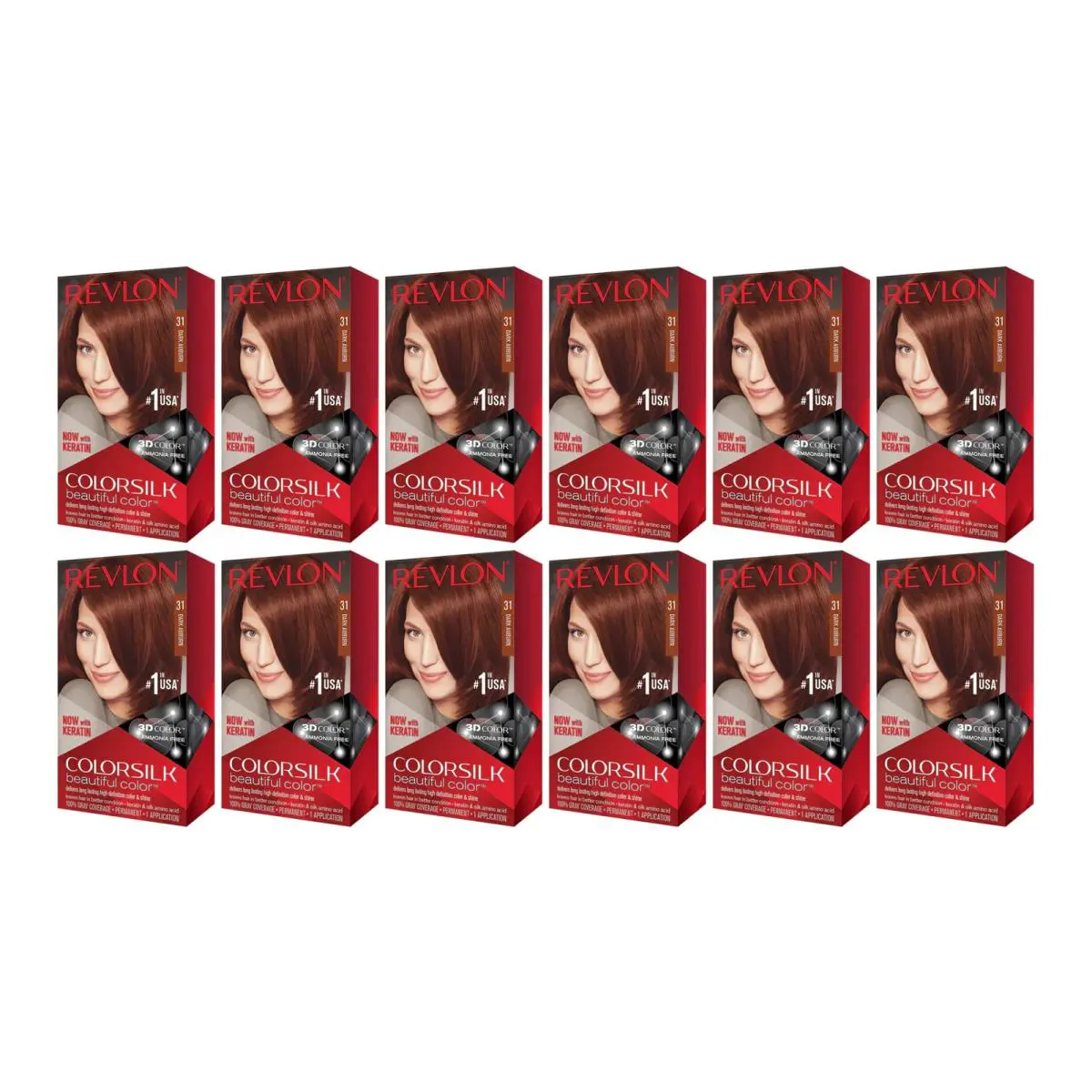 Revlon Colorsilk Beautiful Hair Color - 31 Dark Auburn Pack of 12