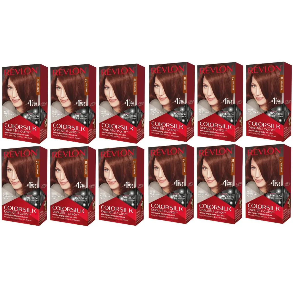 Color Silk with Bond Repair Complex 31 Dark Auburn Pack of 12 by Revlon