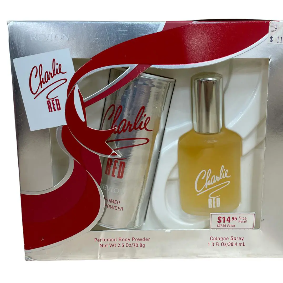 Charlie Red by Revlon Cologne Spray + Body Powder Gift Set 1.3oz-2.5oz