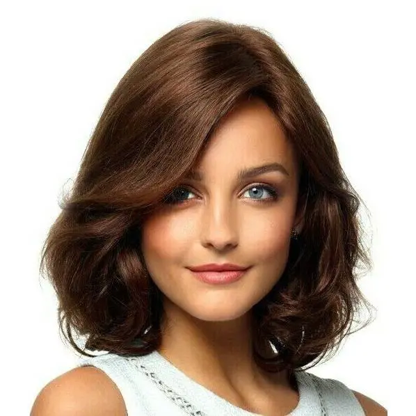 Analisa Revlon Wig $sale Honey Brown-darkroots Remy Human Hair Monotop 5STARS