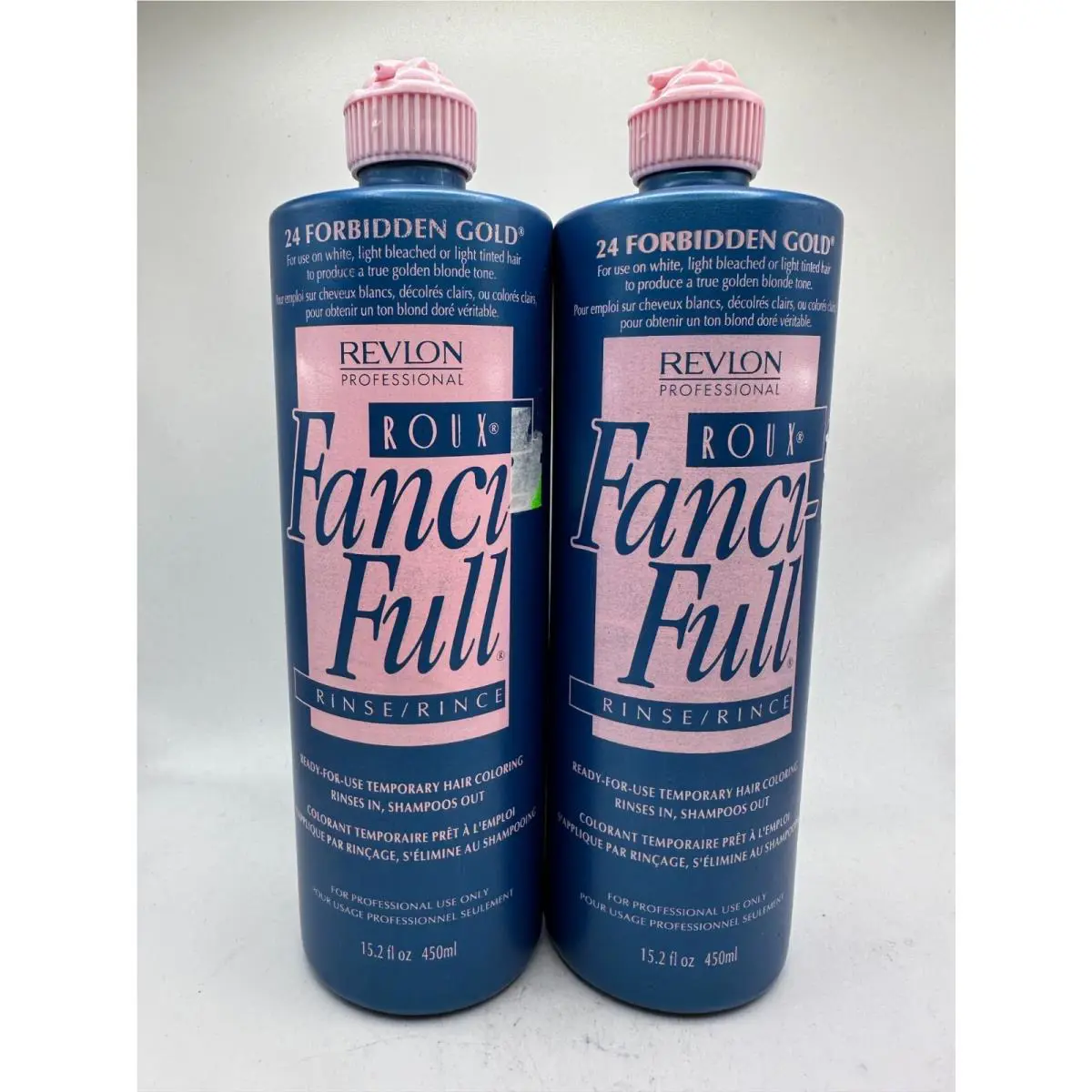 2 Revlon Roux Fanci Full Rinse Temporary Hair Color 24 Forbidden Gold 15.2 oz