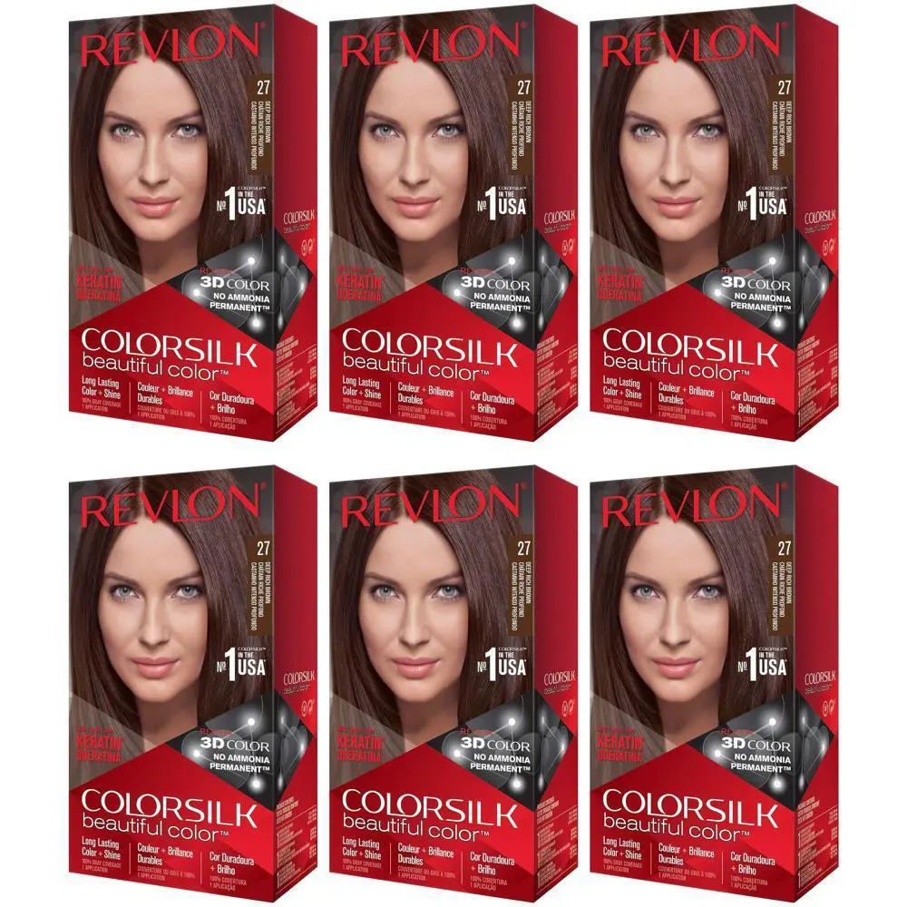 6-Pack  Colorsilk Beautiful Permanent Hair Color Long-lasting High-def by Revlon