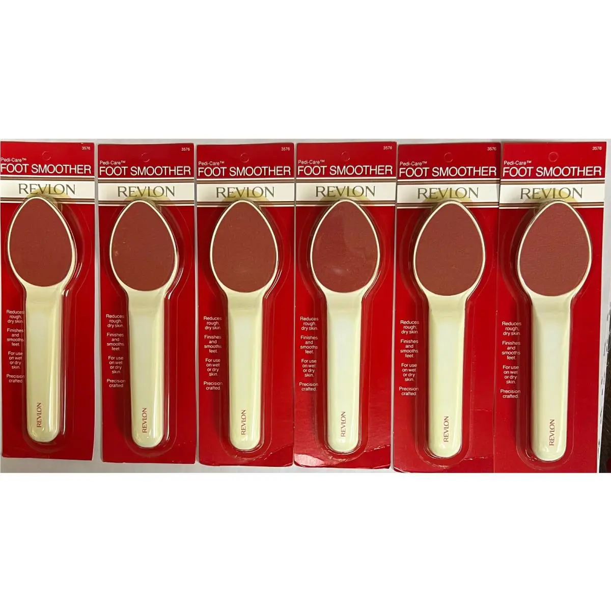 6 Revlon Foot Smoothers 3576 Made IN Japan + 1 Free Sally Hansen Fil