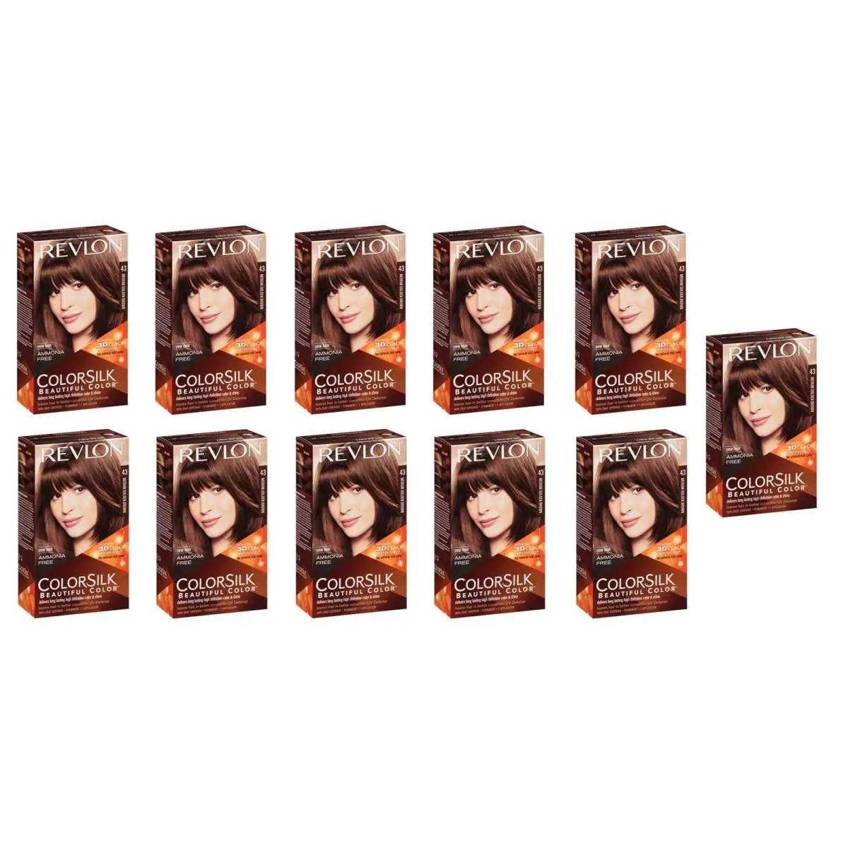 Revlon Colorsilk Hair Color 43 Medium Golden Brown 11 Pk + Eyebrow Trimmer